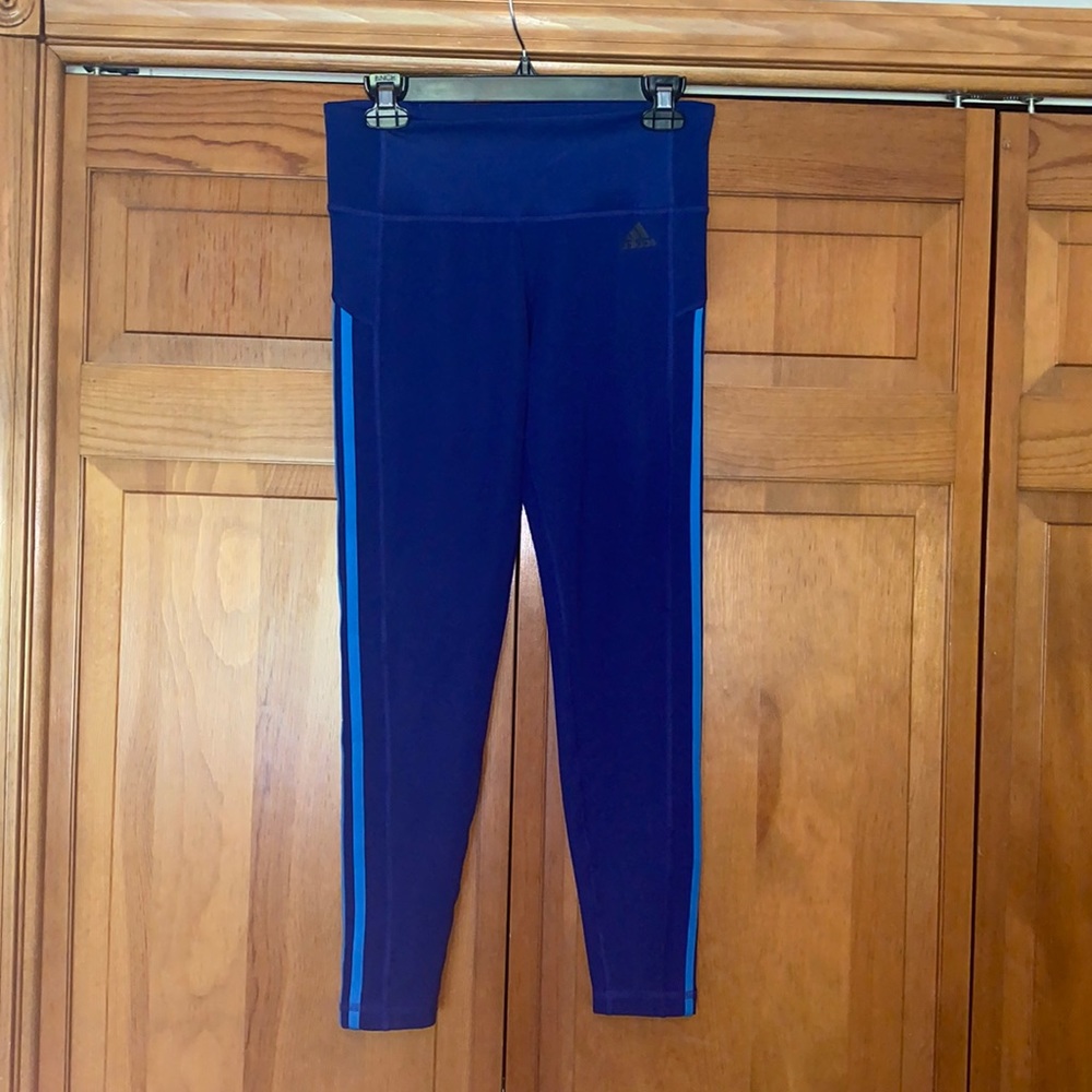 adidas Climalite Blue Leggings in Cobalt